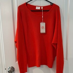 Cyrus Women's Bright Orange Crew Neck Sweater